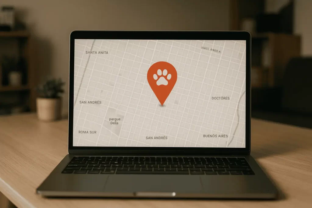 Mapa digital con geolocalización de perrito perdido en CDMX